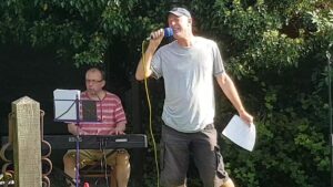 Peter and Francis performing at Burwell Museum and Windmill 20th September 2020